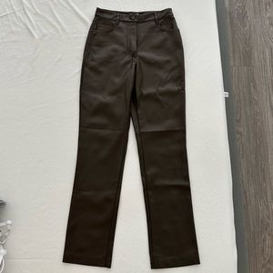 Oak & Fort Brown Leather Pants